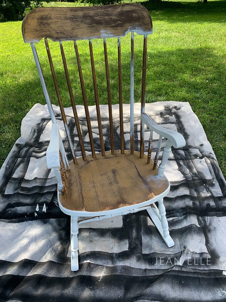 rocking chair makeover with chalk paint