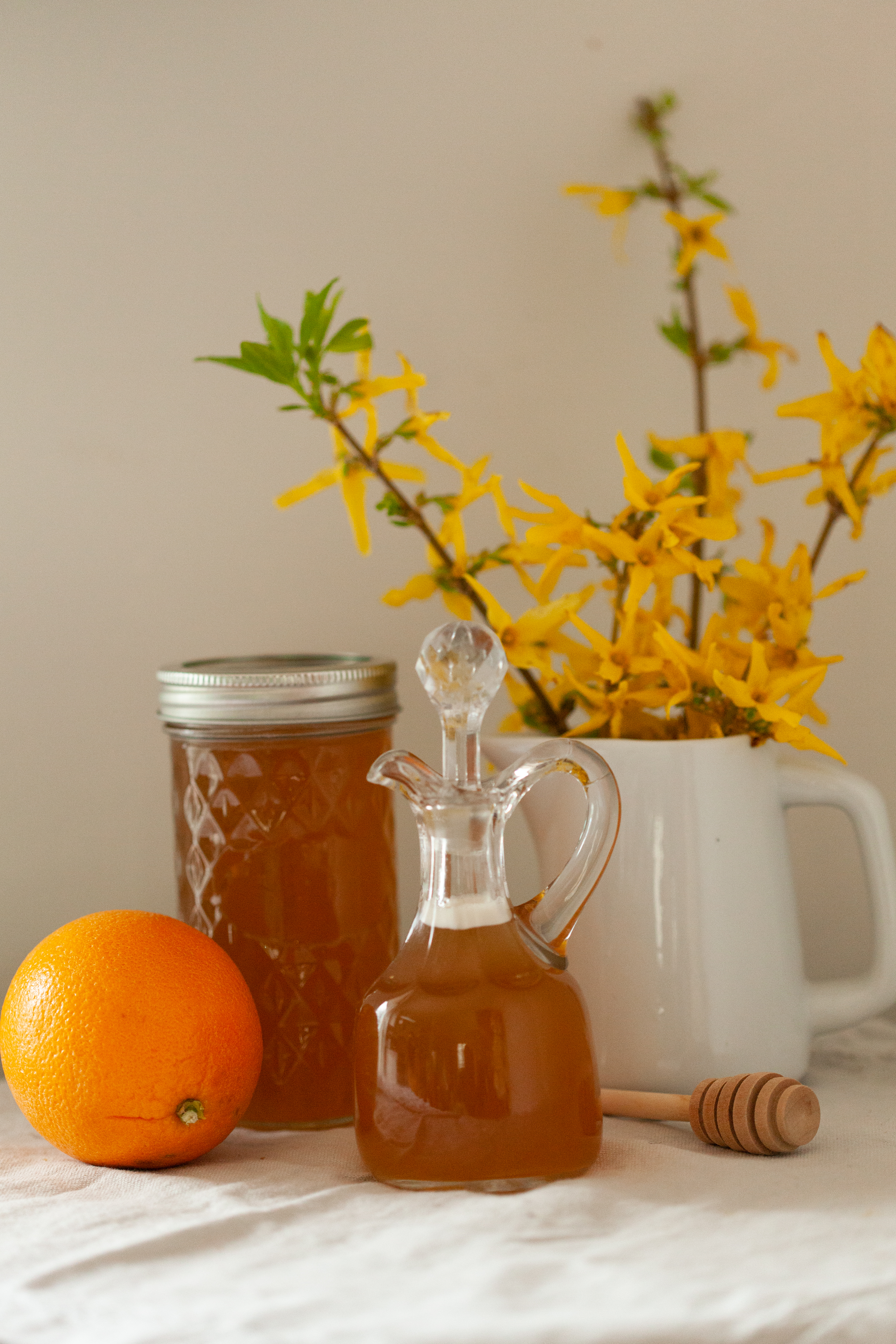 Forsynthia Syrup in a cruet