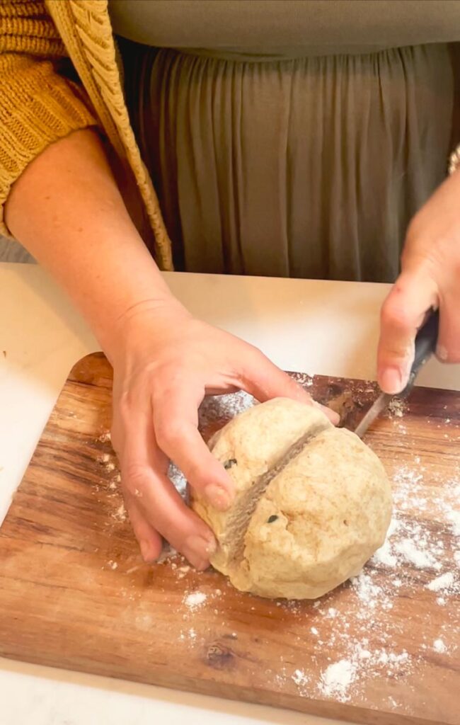 cutting dough for crackers