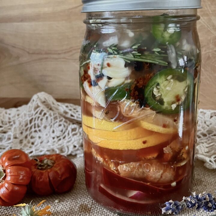 MASON JAR WITH FIRE CIDER