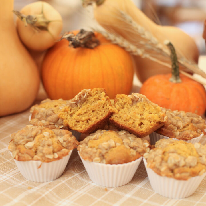 muffins next to pumpkin